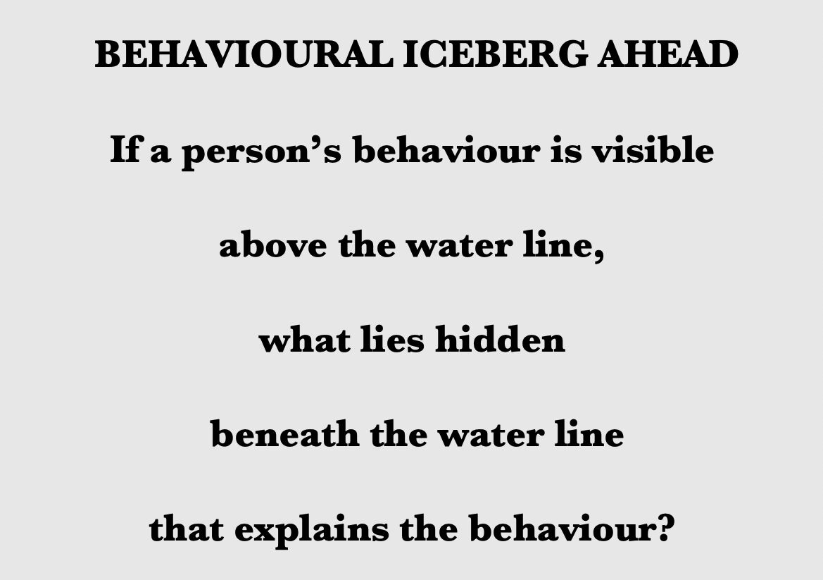 Behavioural Iceberg Ahead